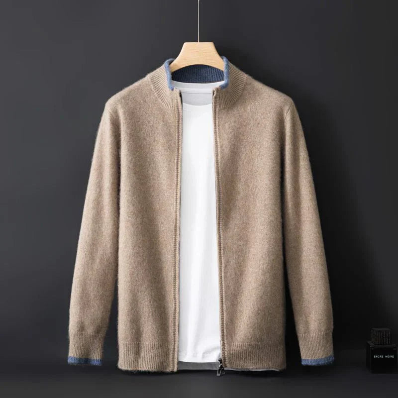 Knit Cardigan Zippered Fit Men