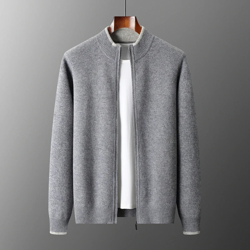 Knit Cardigan Zippered Fit Men