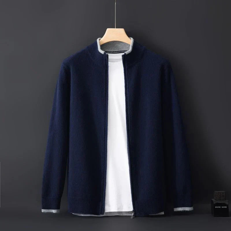 Knit Cardigan Zippered Fit Men