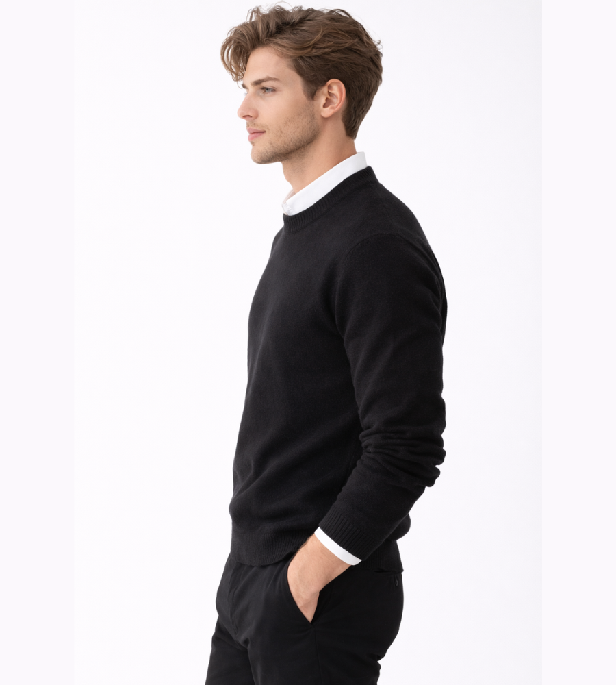 Men's Fine Knit Crew Neck Sweater