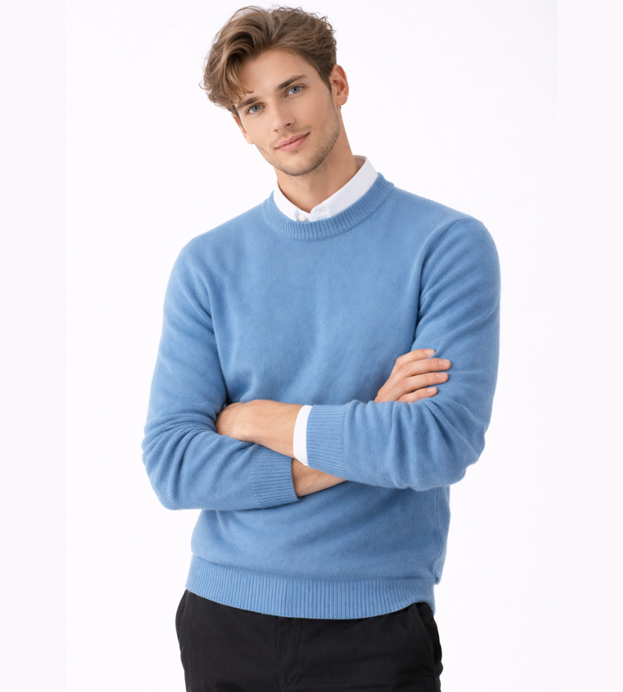 Men's Fine Knit Crew Neck Sweater