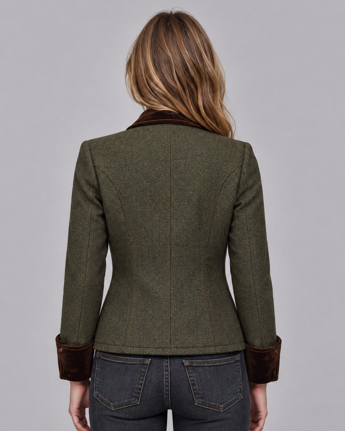 Women's Herringbone Tweed Quilted Jacket