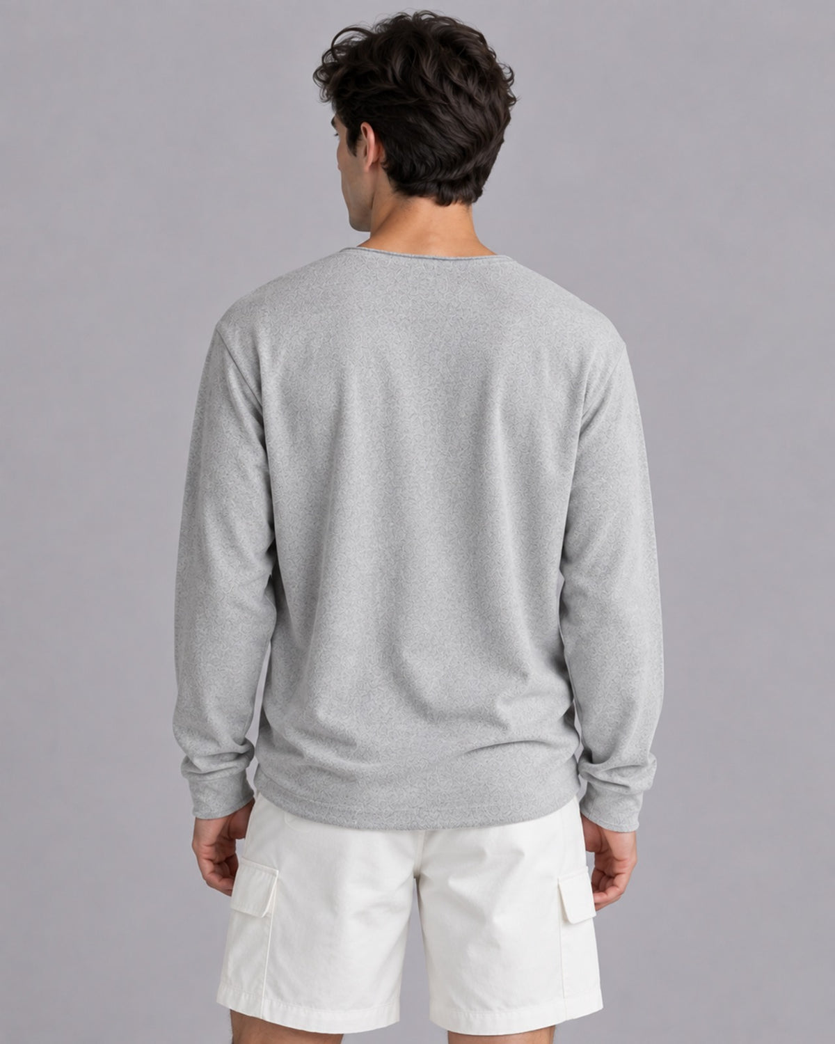 Men's Textured Knit Long Sleeve T-Shirt | Relaxed Fit