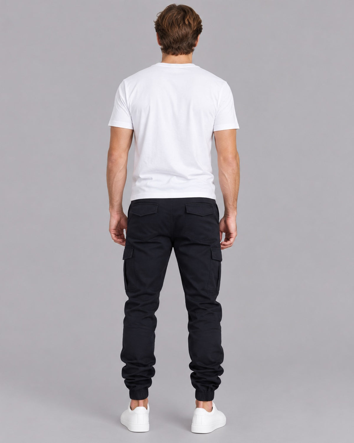 Men's Cotton Cargo Trousers | Joggers with Adjustable Drawstrings