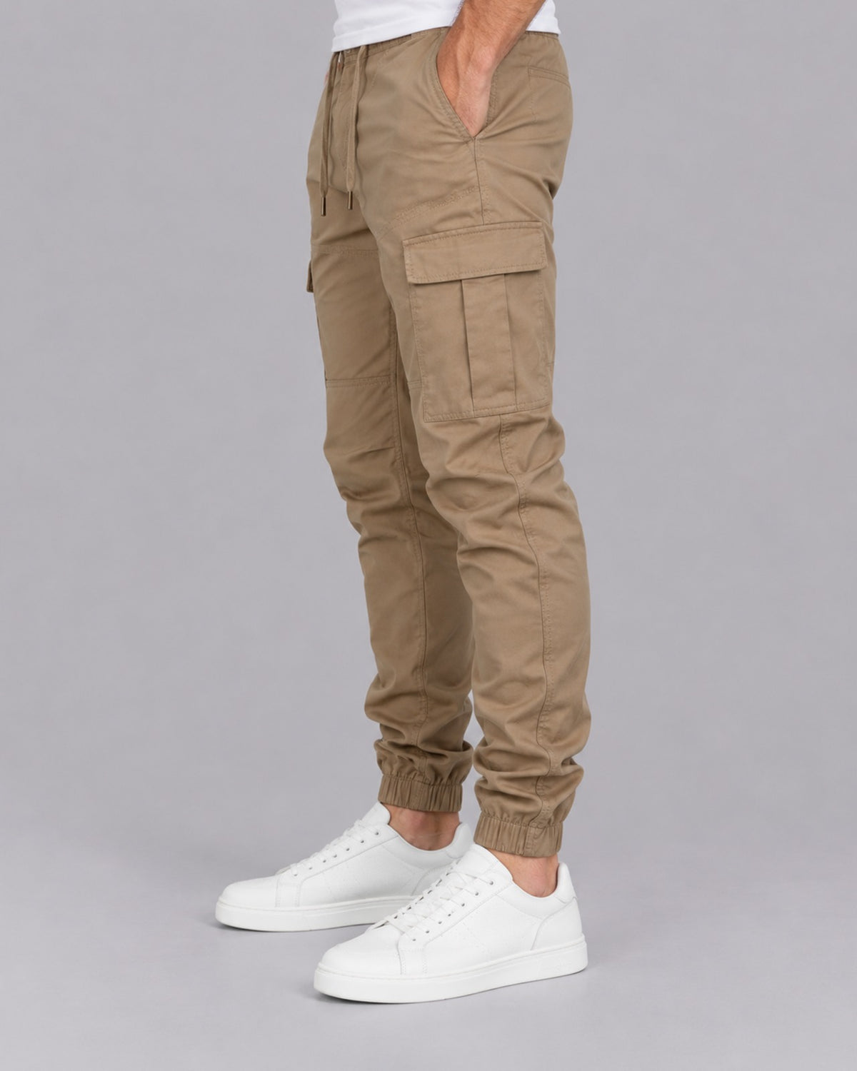Men's Cotton Cargo Trousers | Joggers with Adjustable Drawstrings