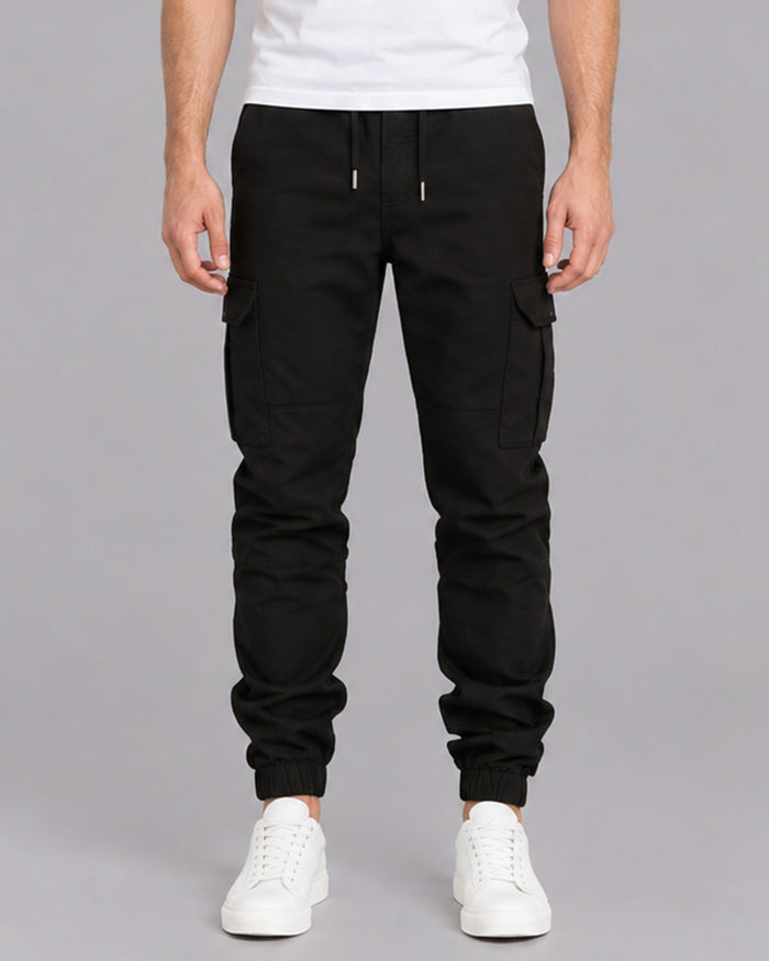 Men's Cotton Cargo Trousers | Joggers with Adjustable Drawstrings