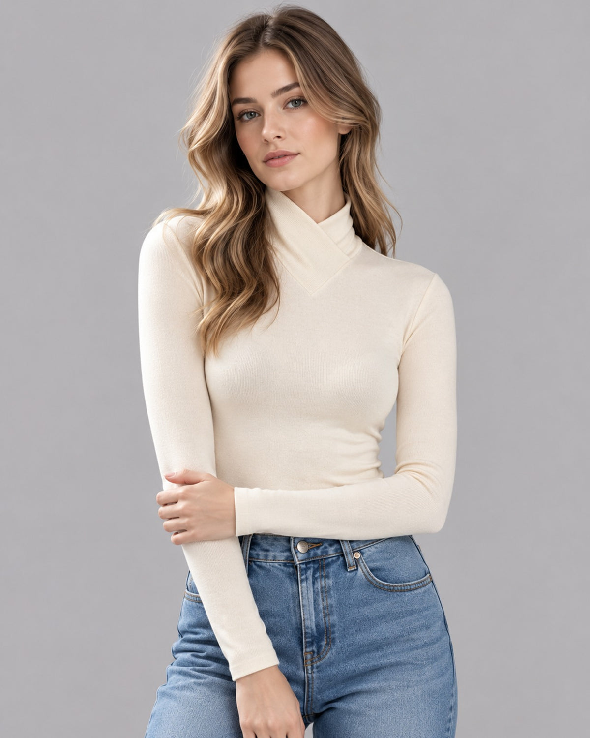 Women's Soft Knitted Sweater | Cozy Turtleneck Long Sleeve Jumper