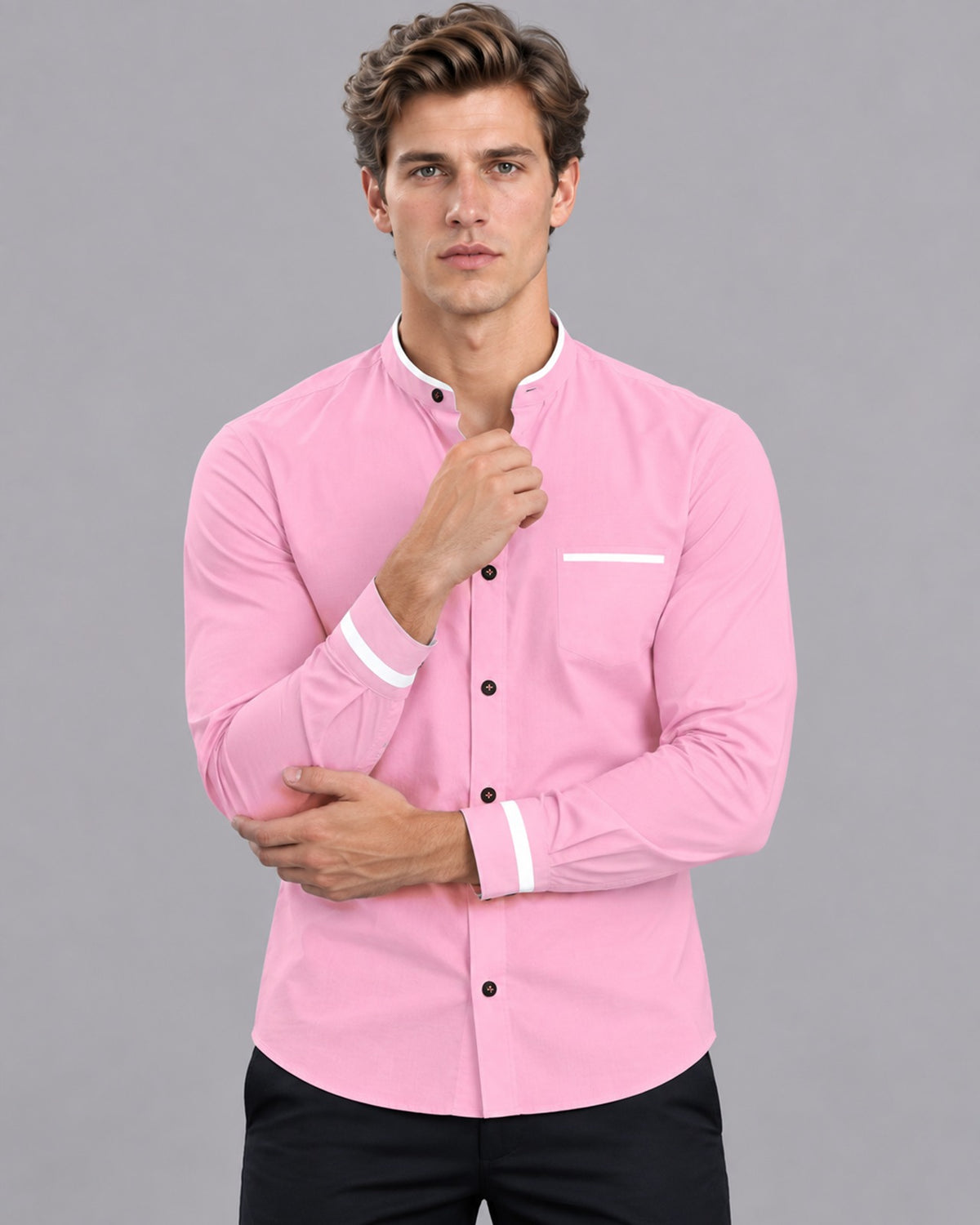 Men's Cotton Long Sleeve Shirt | Slim Fit