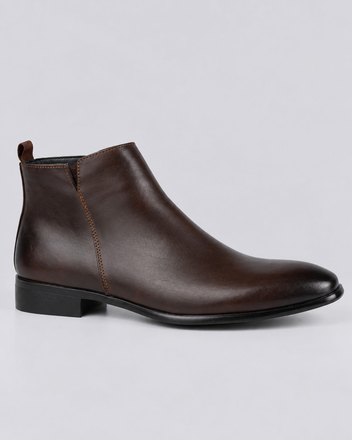 Men's Elegant Leather Chelsea Boots | Low Heel with Pointed Toe