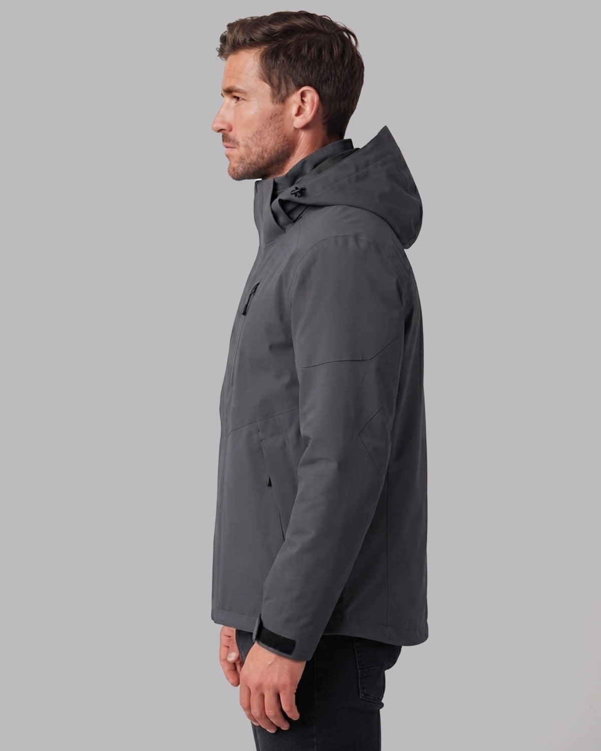 Men's Waterproof Fleece-Lined Winter Jacket with Hood