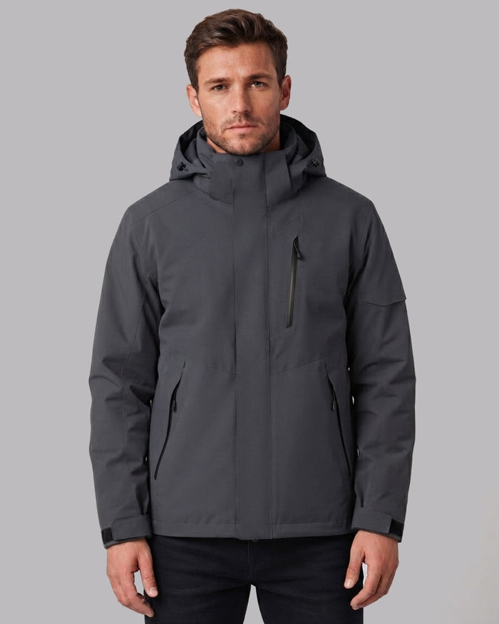 Men's Waterproof Fleece-Lined Winter Jacket with Hood