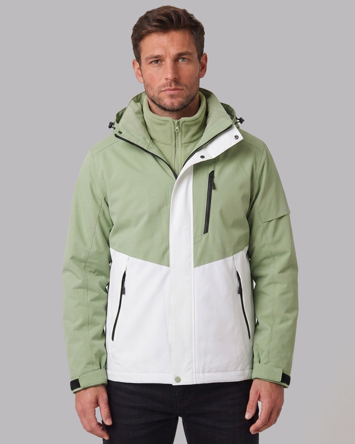 Men's Waterproof Fleece-Lined Winter Jacket with Hood