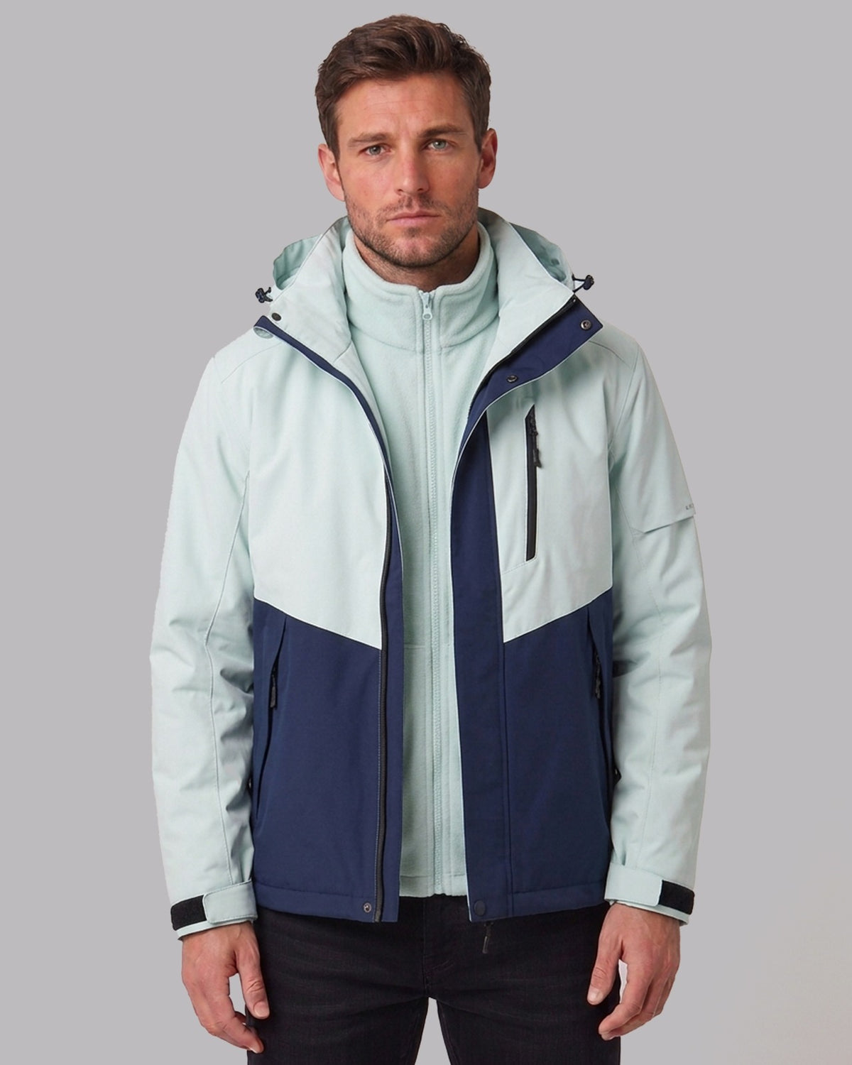 Men's Waterproof Fleece-Lined Winter Jacket with Hood