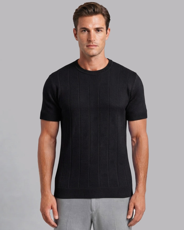 Men's Lightweight Knitted T-Shirt with Short Sleeves