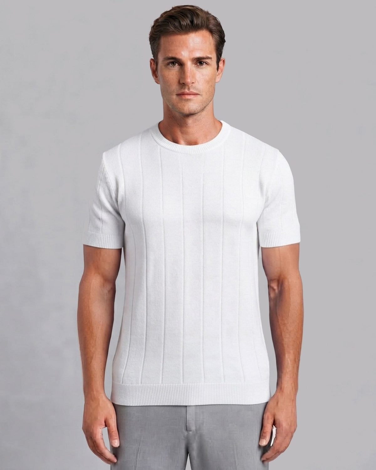Men's Lightweight Knitted T-Shirt with Short Sleeves