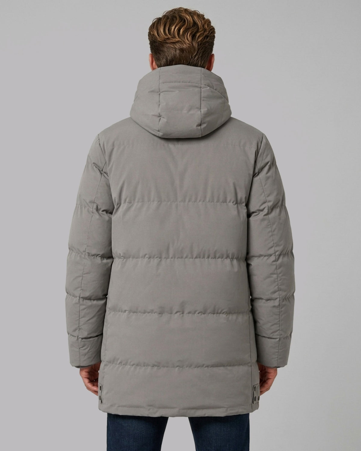 Men's Longline Parka Winter Jacket with Adjustable Hood