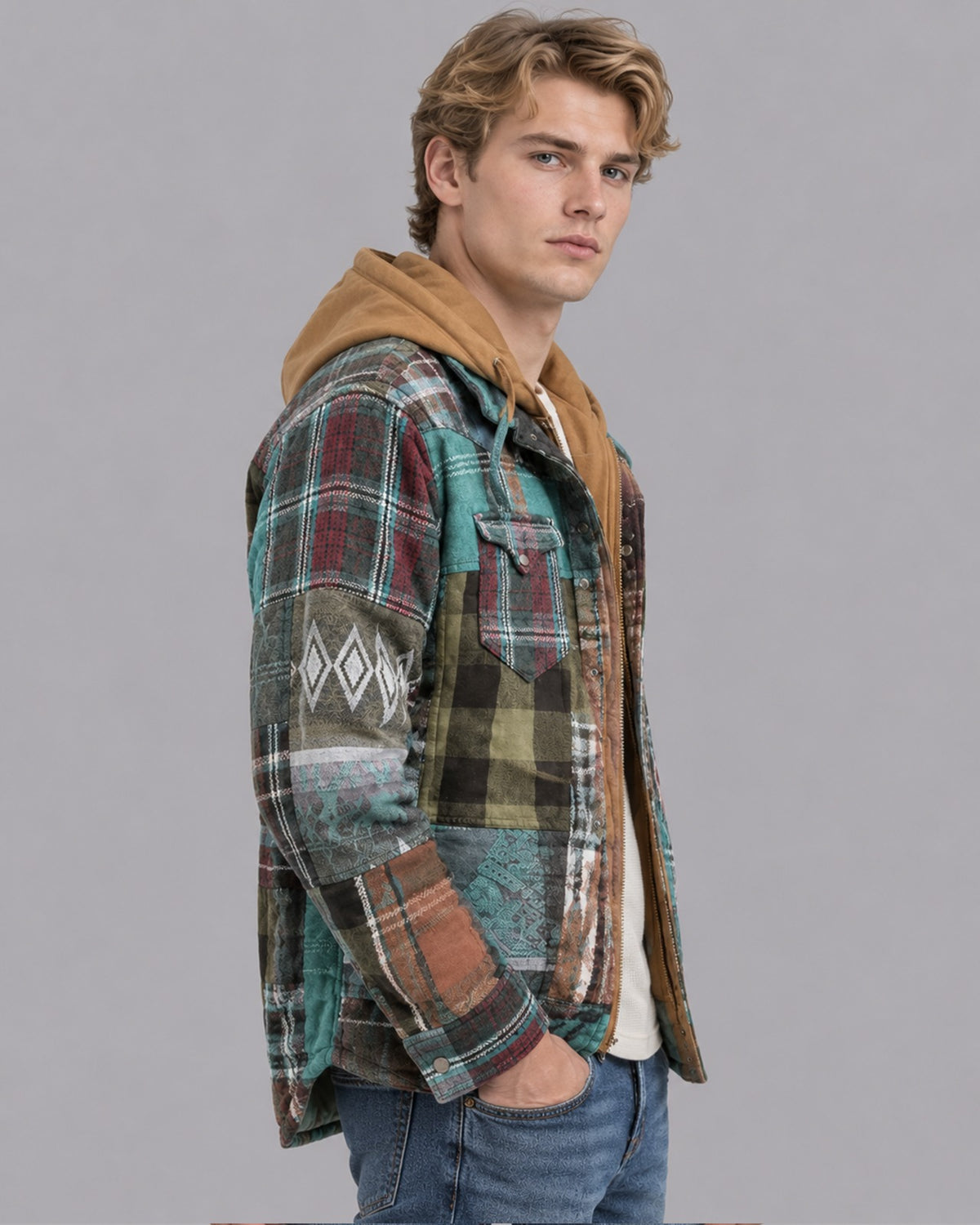 Men’s Patchwork Knit Cardigan