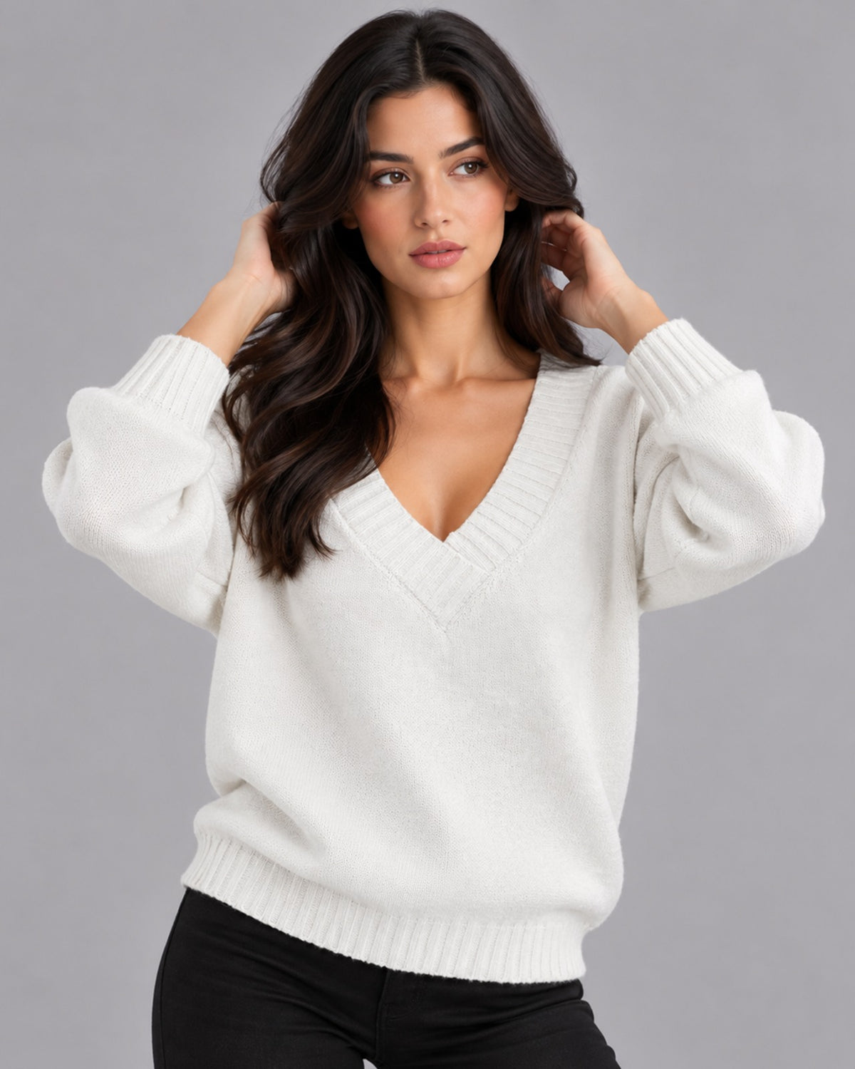 Women's Knit Crewneck Sweater | Long Sleeve Jumper