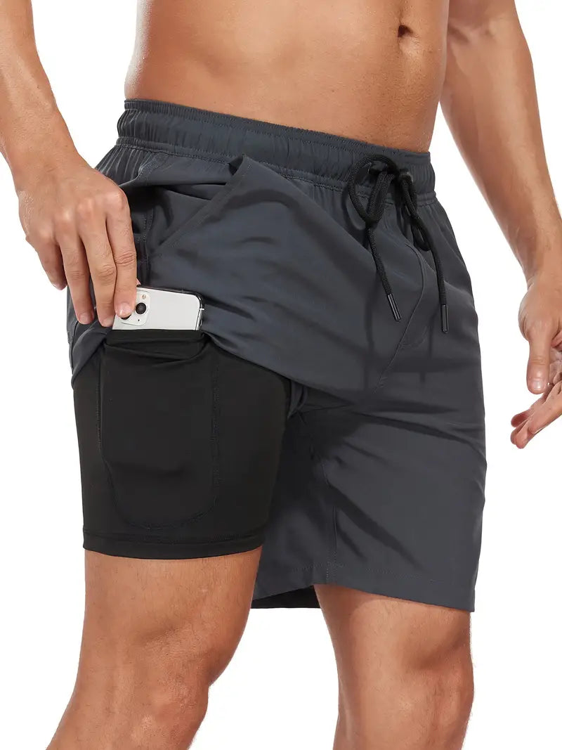 Men's 2-in-1 Swim Shorts with Compression Liner