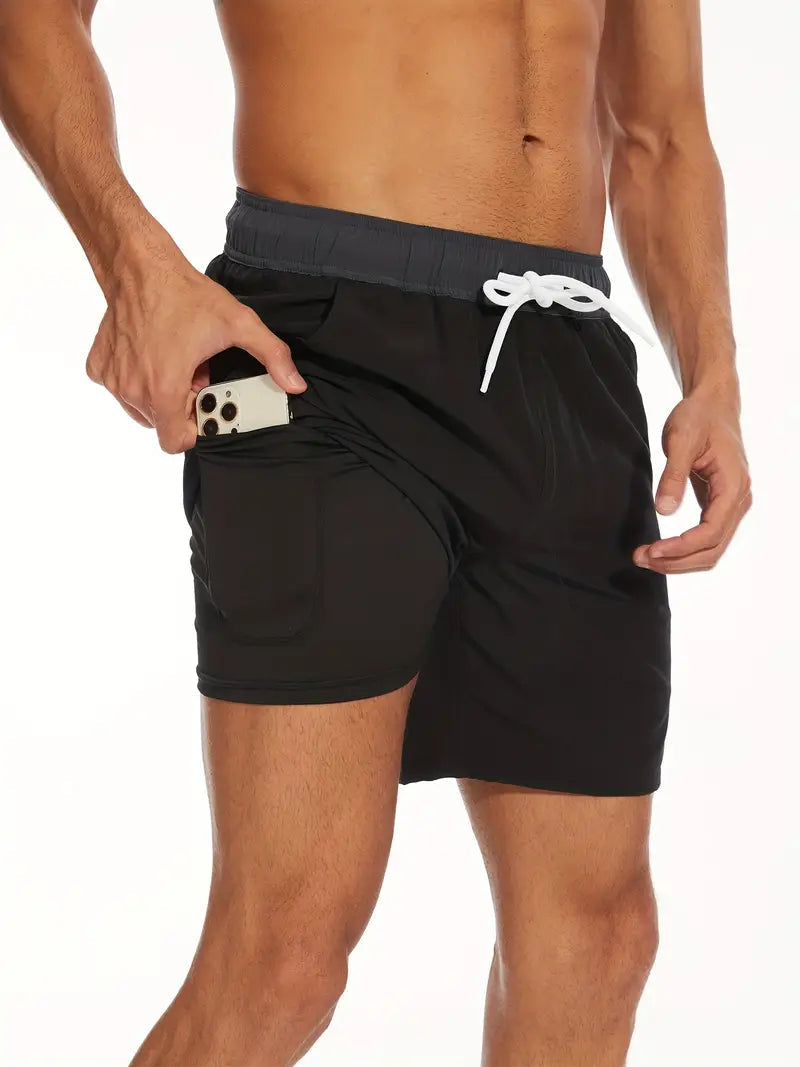 Men's 2-in-1 Swim Shorts with Compression Liner