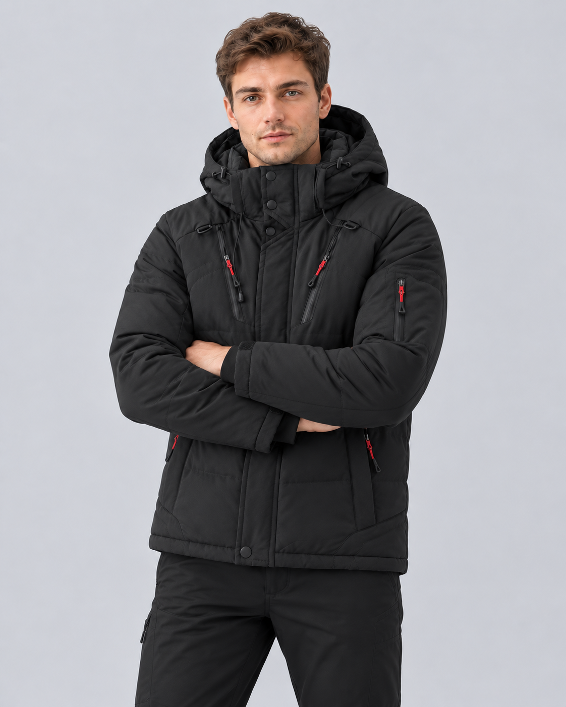 Men's Hooded Puffer Jacket – Insulated Quilted Winter Coat