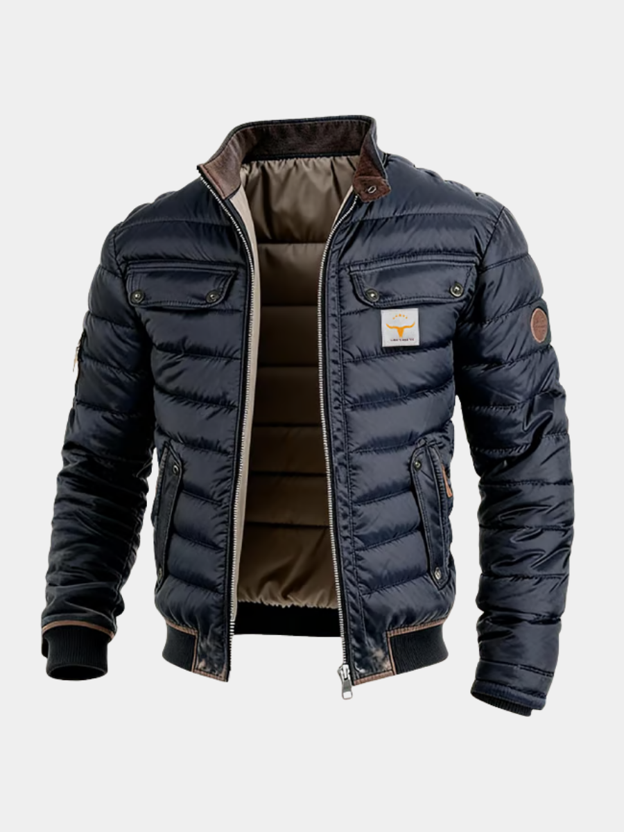 Quilted Jacket with High Collar