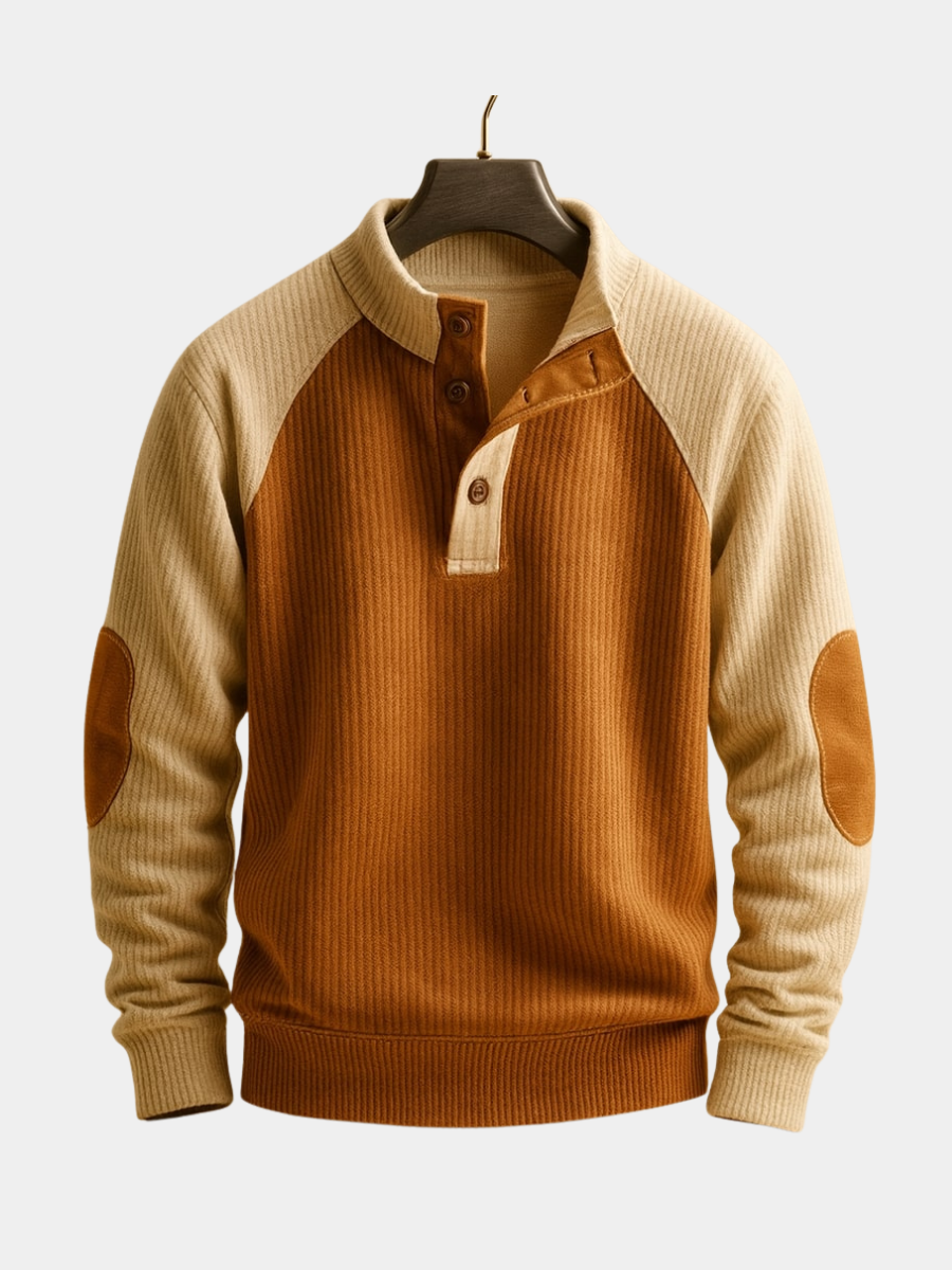 Men's Cable-Knit Henley Sweater
