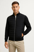 Men's Jacket Hybrid Quilted Knitted Sleeves Polyester