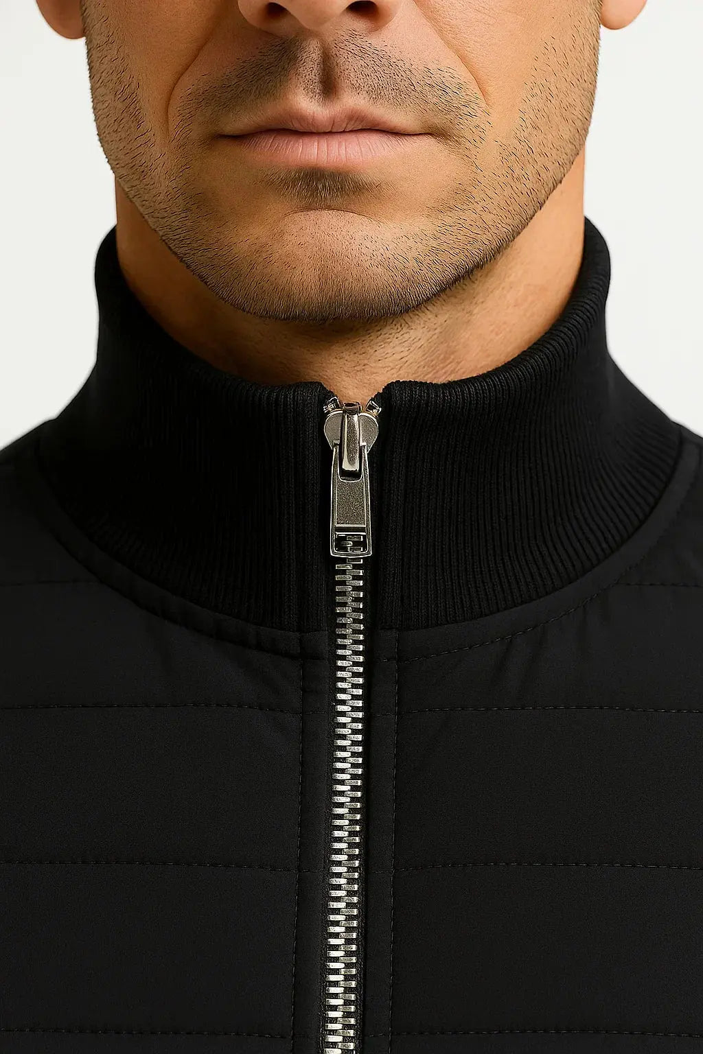 Men's Jacket Hybrid Quilted Knitted Sleeves Polyester