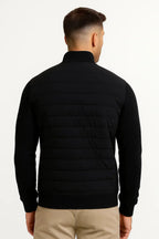 Men's Jacket Hybrid Quilted Knitted Sleeves Polyester
