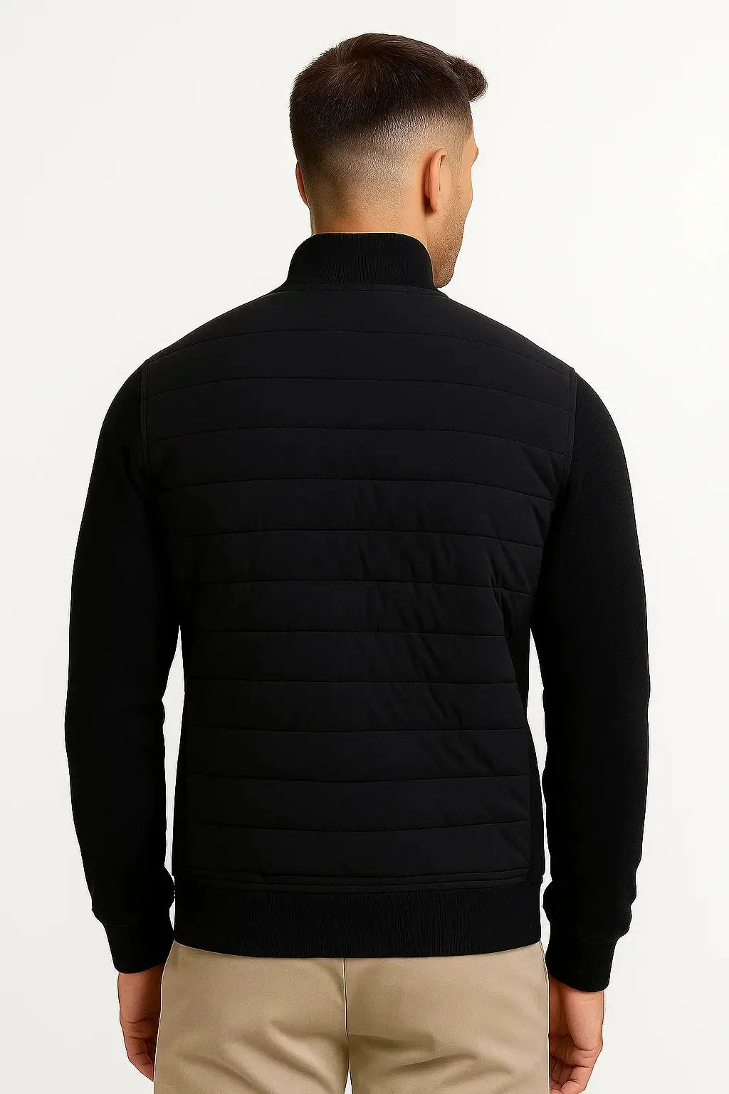 Men's Jacket Hybrid Quilted Knitted Sleeves Polyester