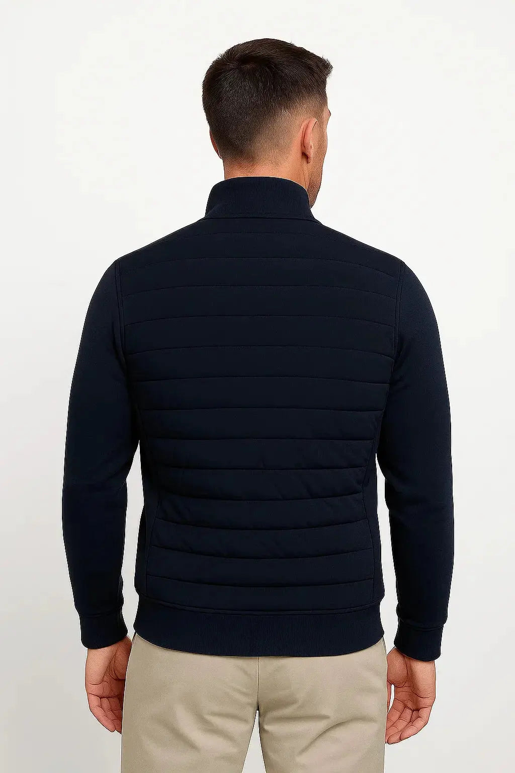 Men's Jacket Hybrid Quilted Knitted Sleeves Polyester