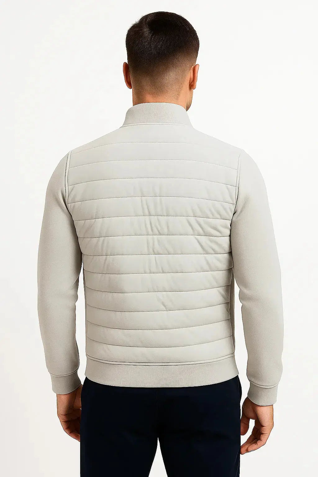 Men's Jacket Hybrid Quilted Knitted Sleeves Polyester