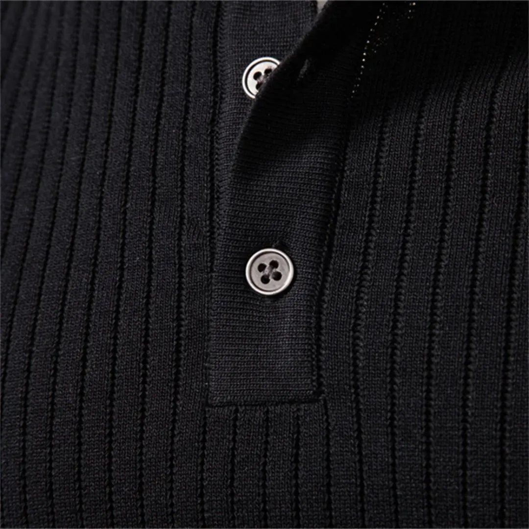 Men's Button Detail Crew Neck Sweater