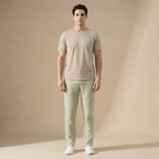 Men's Linen Trousers with Elastic Waist