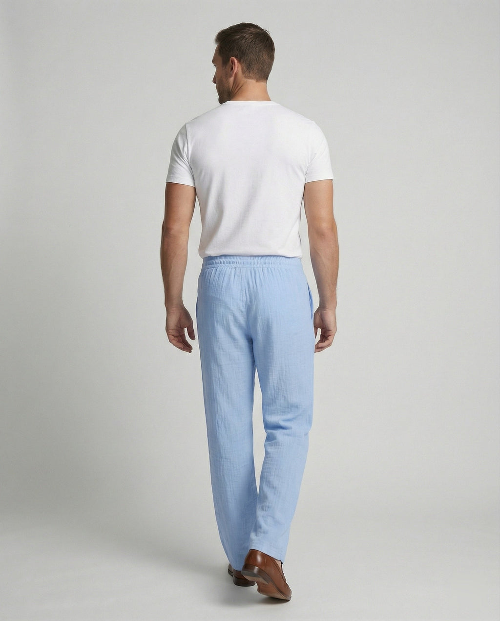 Men's Relaxed Fit Straight Leg Drawstring Trousers