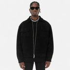 Men's Suede Jacket with Relaxed Fit