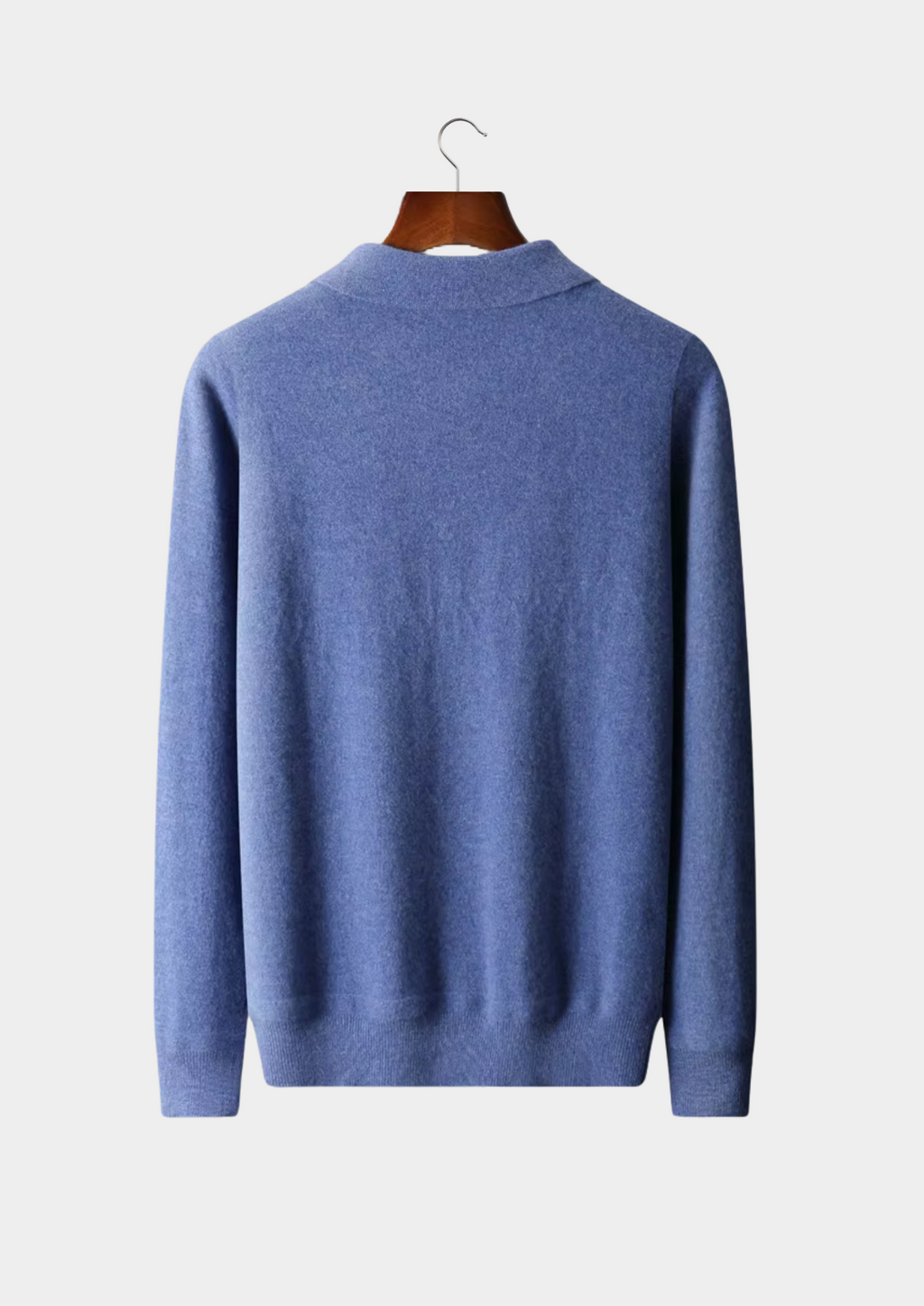 Fine Knit Wool Half Zip Polo