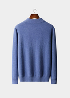 Fine Knit Wool Half Zip Polo