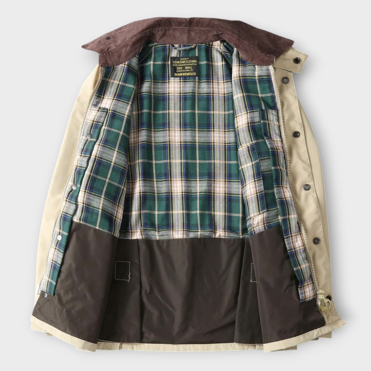 Men's Utility Jacket with Plaid Lining