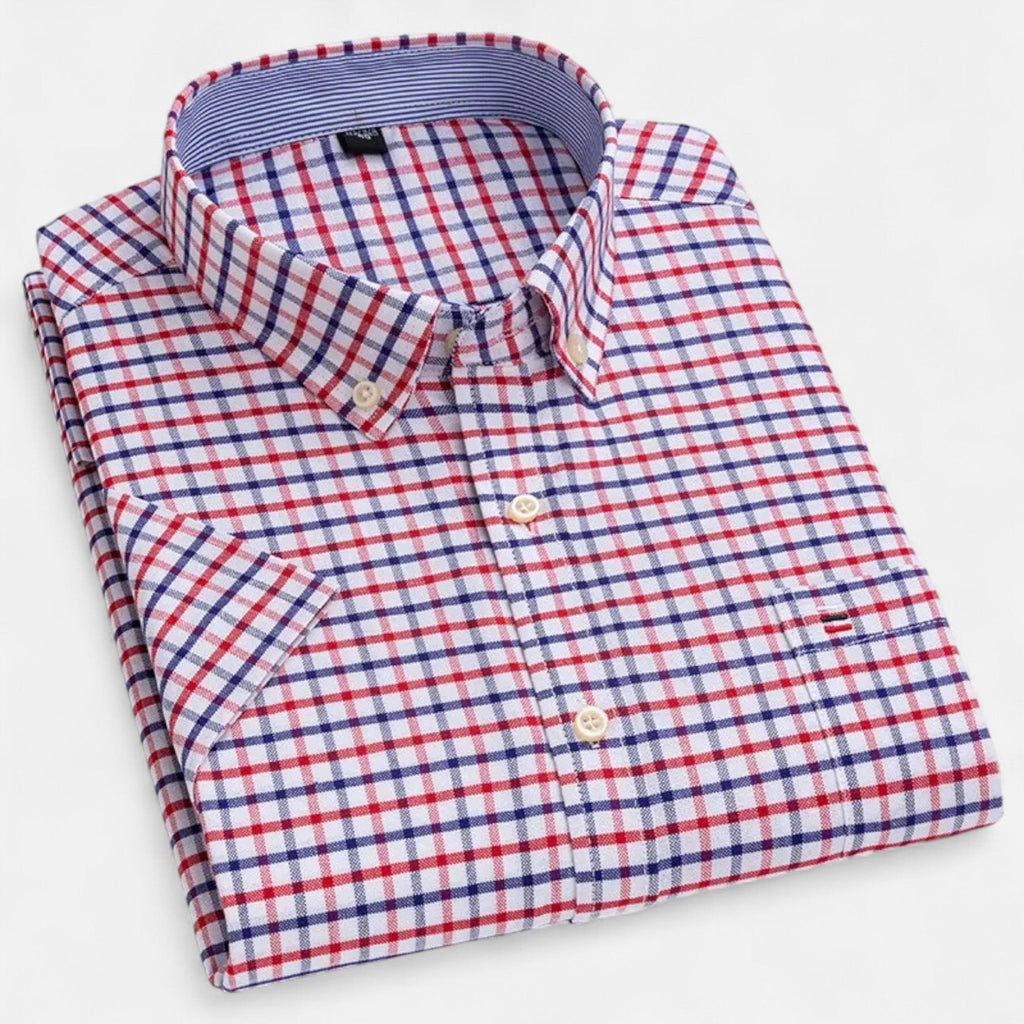 Men's Oxford Cotton Short-Sleeve Summer Shirt