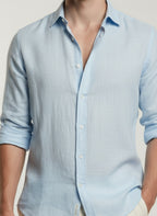Detail shot of Men's Linen Casual Shirt