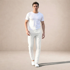 Men's Linen Trousers with Elastic Waist