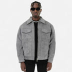Men's Suede Jacket with Relaxed Fit