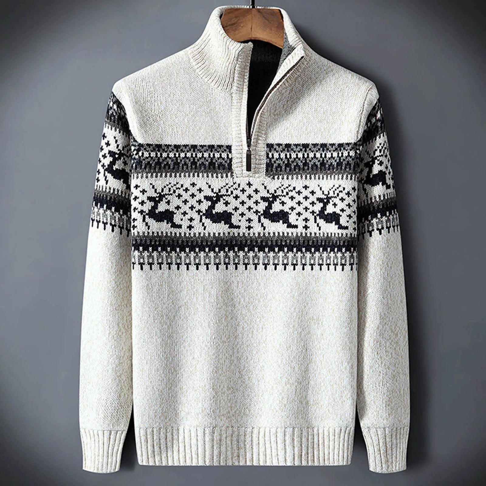 Men's Fair Isle Half-Zip Sweater