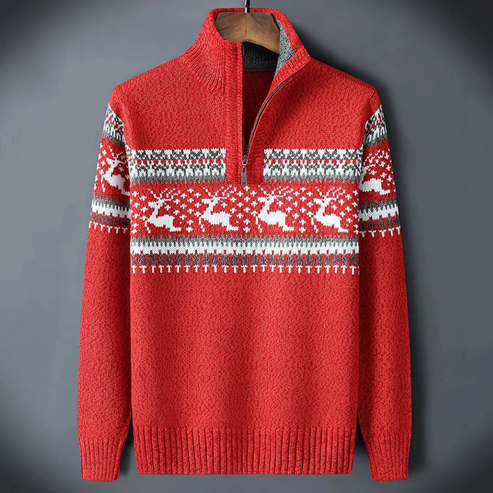 Men's Fair Isle Half-Zip Sweater