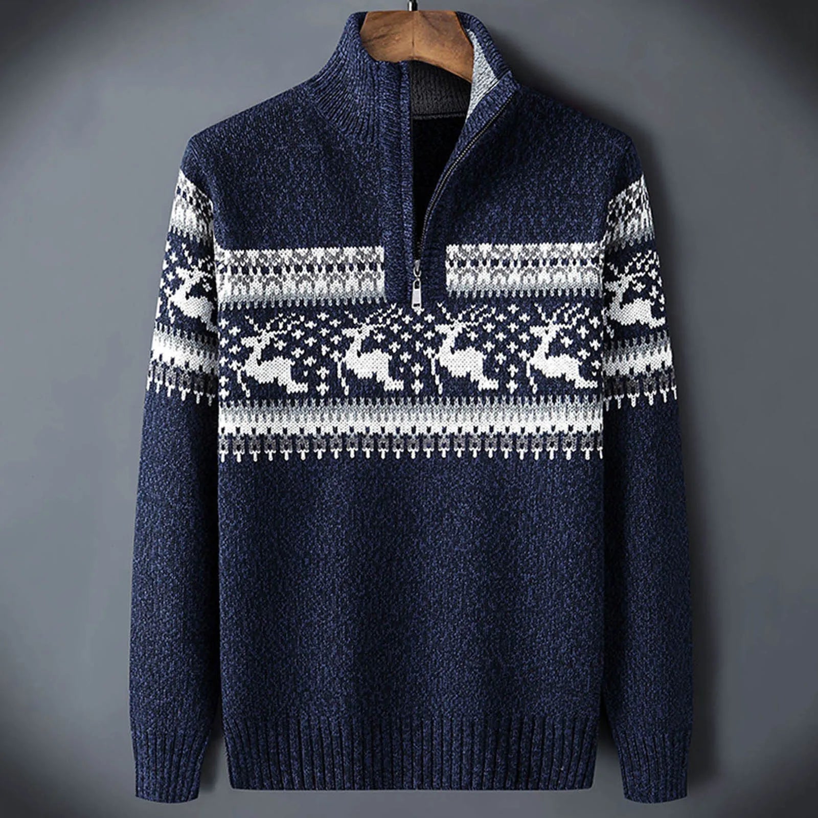 Men's Fair Isle Half-Zip Sweater