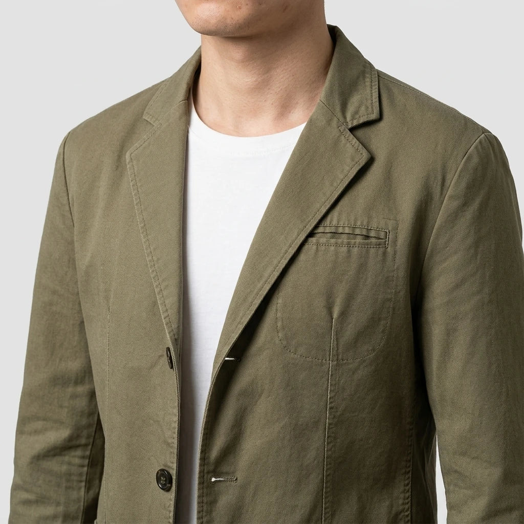 Casual Lightweight Blazer — On Model - Close-up Detail | Generated by Modelize