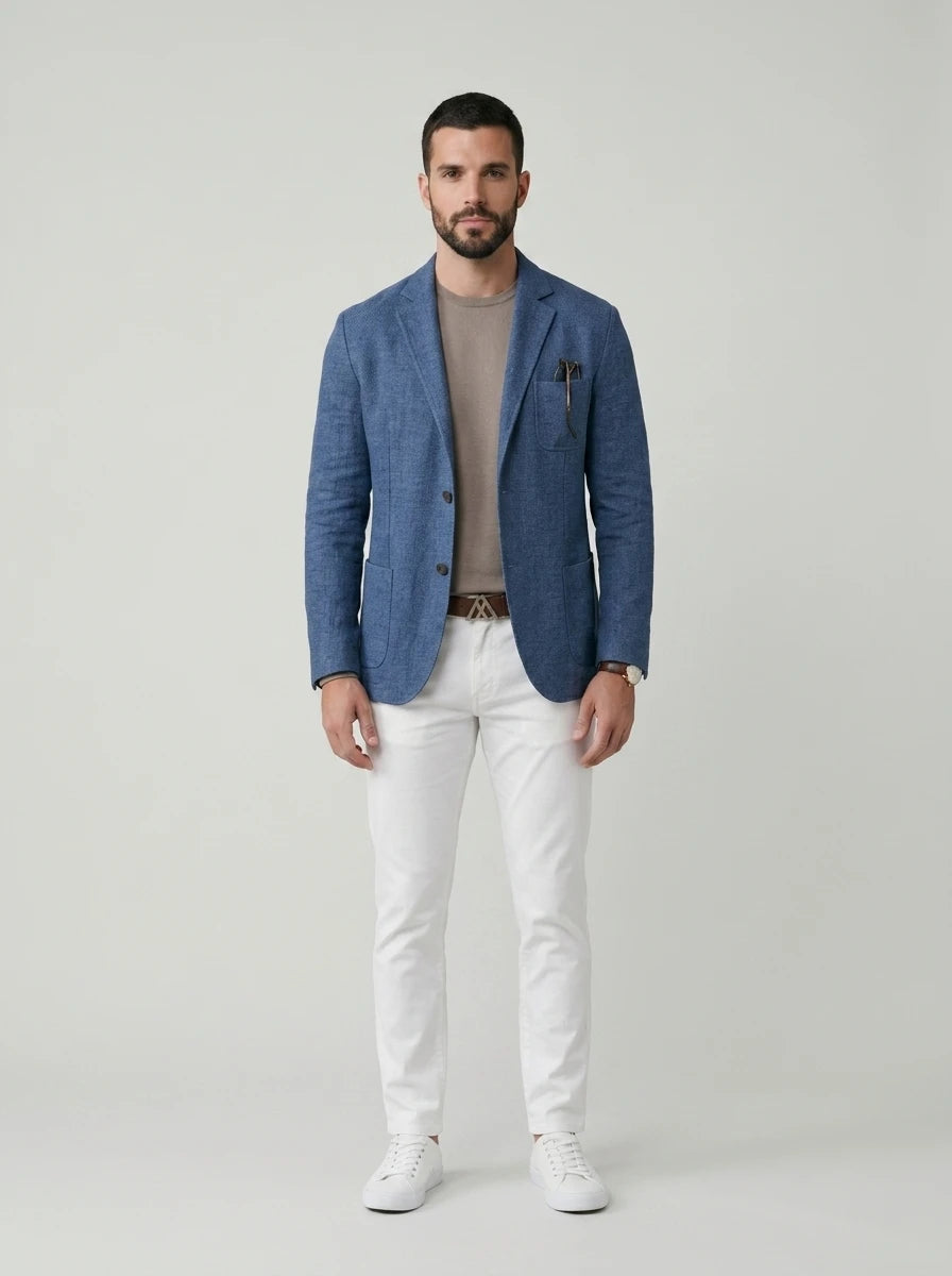Casual Linen Blazer — On Model - Neutral | Generated by Modelize