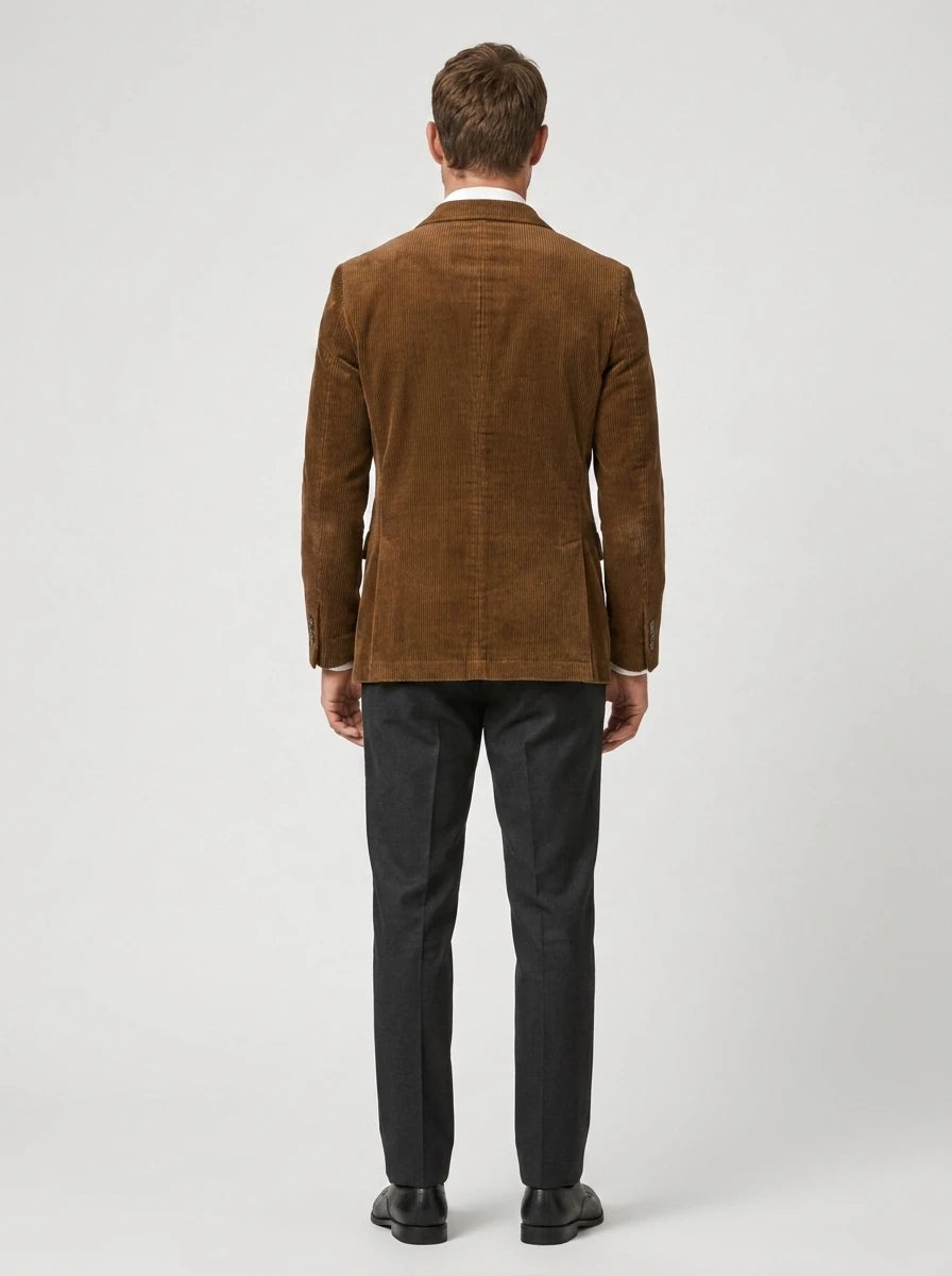 Men's corduroy blazer — On Model - Back View | Generated by Modelize
